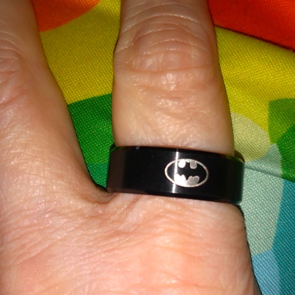 Size 11 Batman Logo Black Ring